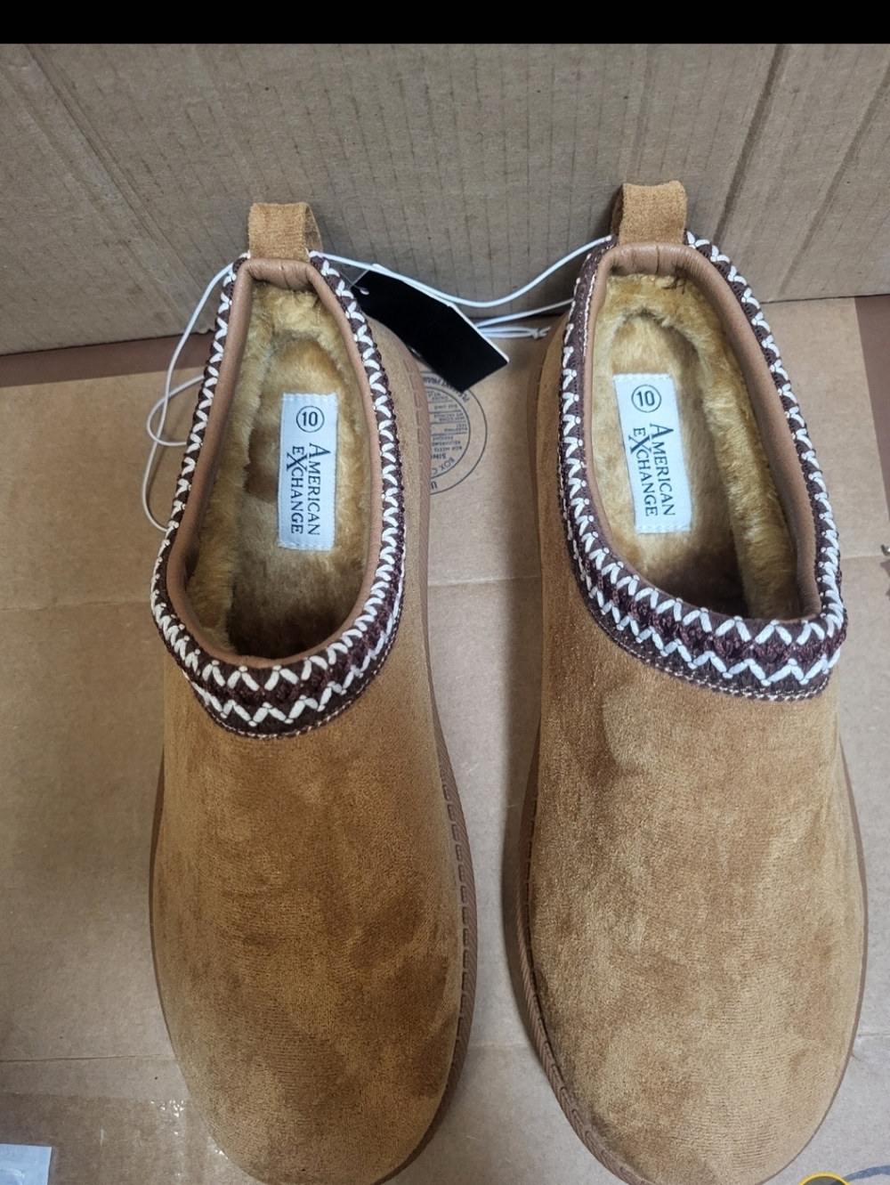 American Exchange Brown Slip-On Clog Slippers Men Size 10 - Picture 5 of 9